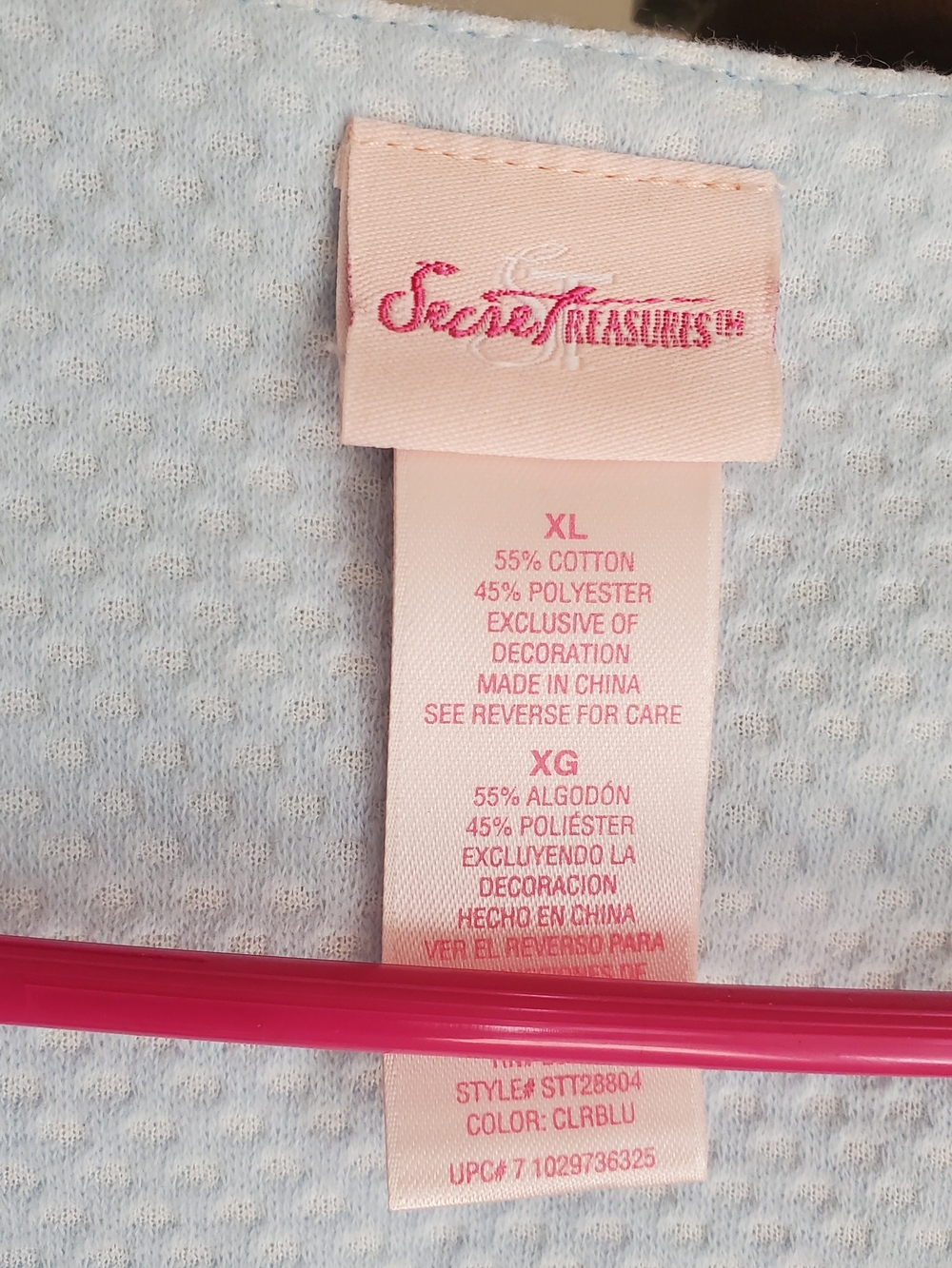 Secret Treasures Light Blue Waffle Robe XL EUC - Picture 3 of 6